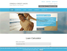 Tablet Screenshot of ormeaucreditunion.com